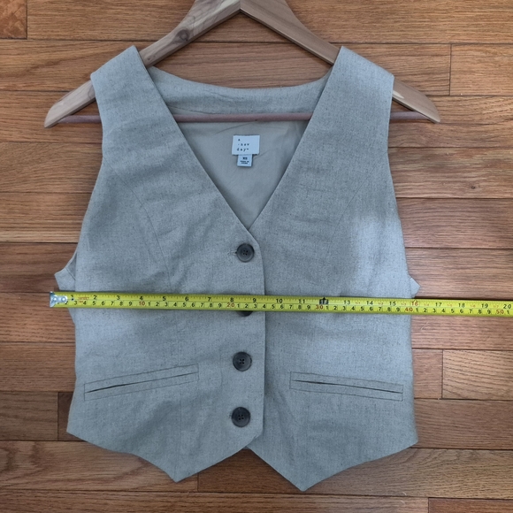 a new day Linen Blend Tan V-Neck Vest, NWOT - Picture 7 of 7